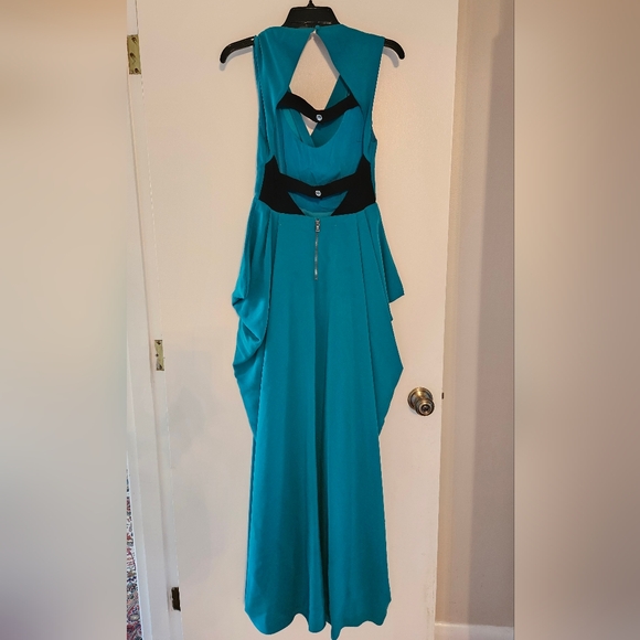 Alice & Olivia Gretchen Open Back Teal Dress Size 4 - Picture 8 of 14